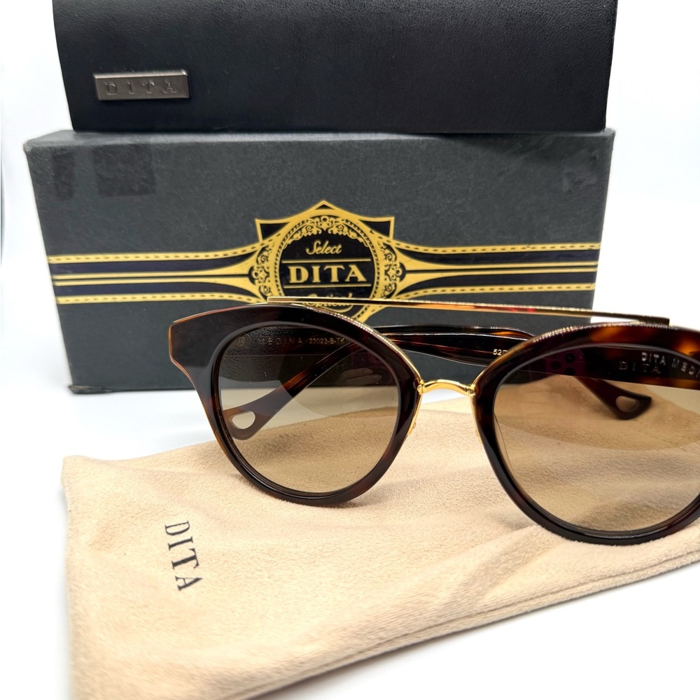 DITA MEDINA Brown and Gold Sunglasses Authentic